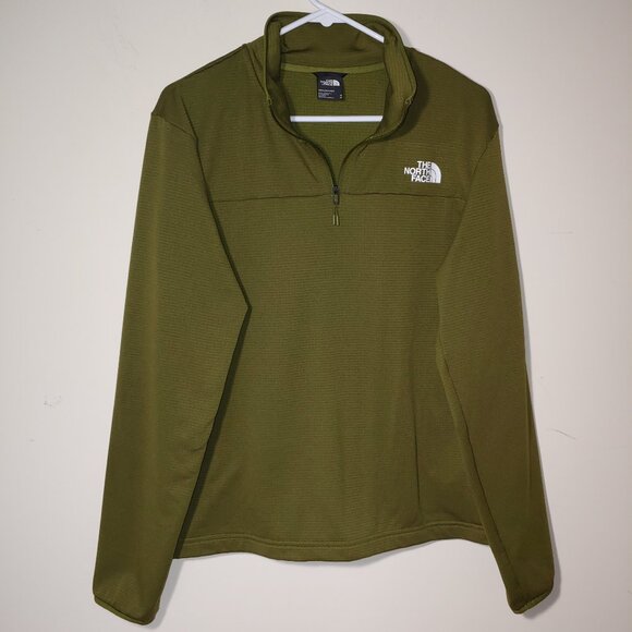 The North Face Cedar Trail 1/4 Zip Pullover Size M  Forrest Olive - Picture 2 of 8